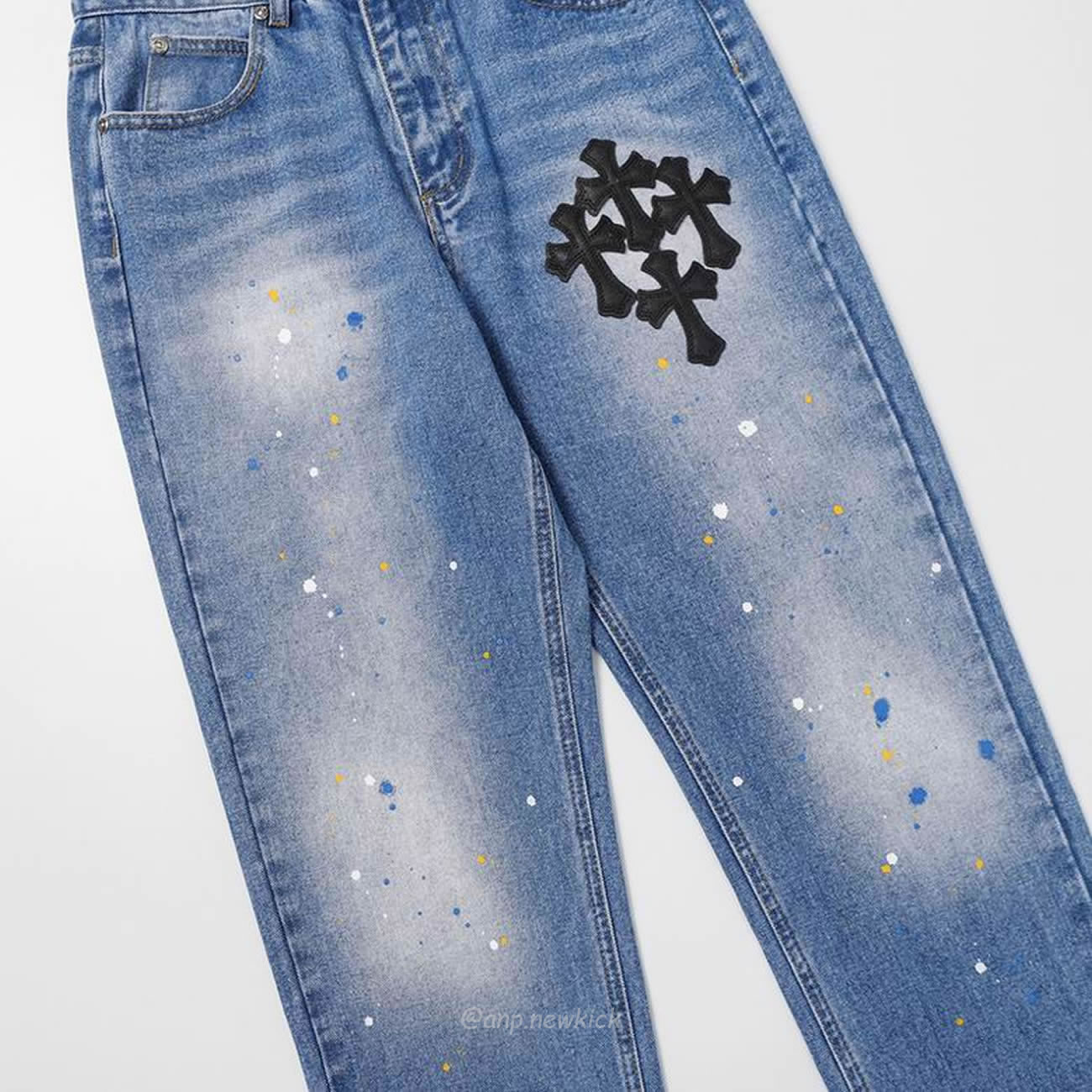 Chrome Hearts Blue Speckle Jeans Cross (3) - www.newkick.vip